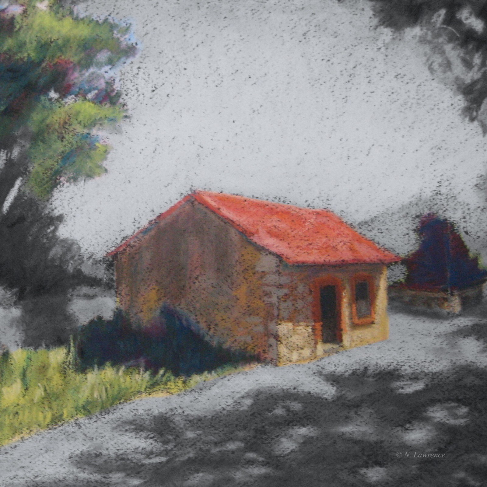 Beach Morning - pastel on paper