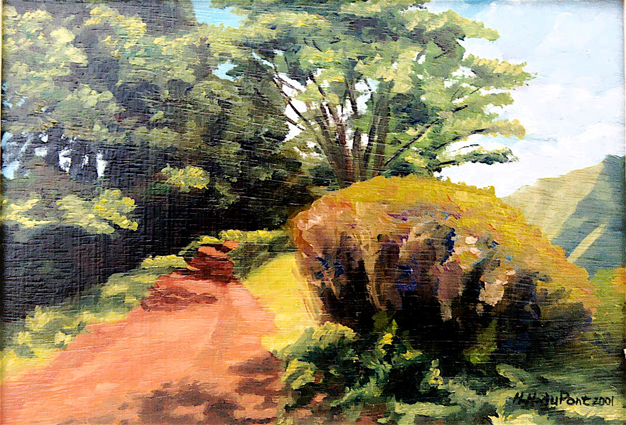 Moalepe Trail Mauka - oil on wood panel